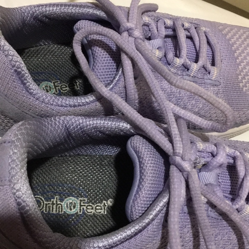 Orthofeet women lace up Supportive comfy Sneakers shoes size 8.5 wide lavender - Picture 9 of 15
